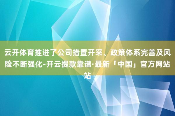 云开体育推进了公司措置开采、政策体系完善及风险不断强化-开云提款靠谱·最新「中国」官方网站