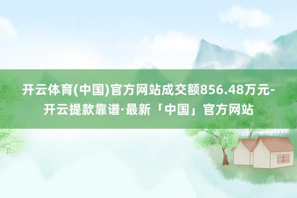 开云体育(中国)官方网站成交额856.48万元-开云提款靠谱·最新「中国」官方网站